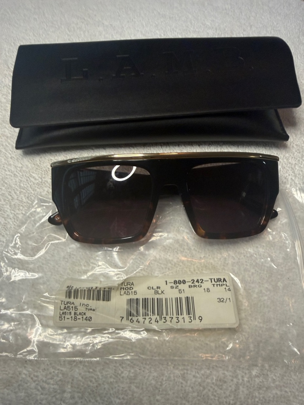 L.A.M.B. - LA515 BLK 51/18/140 - BLACK / TORT - NEW Authentic WOMEN SUNGLASSES